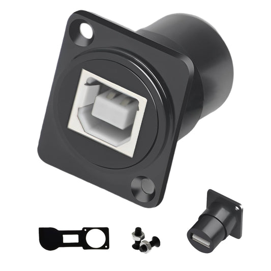 YiKaiEn USB B to A Panel Mount Adapter - D-Type USB Type B to A Conversion Connector for Printers & Scanners, Compatible with HP, Canon, Dell, Epson