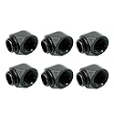 dracaena.io 6-Pack G1/4" Male to Female 90° Angle Elbow Fittings, Brass Water Cooling Connector Adapter for PC Computer Liquid Cooling Loop, Durable