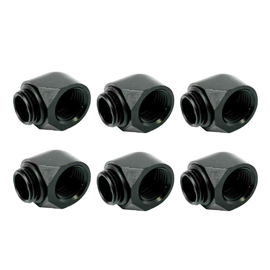dracaena.io 6-Pack G1/4" Male to Female 90° Angle Elbow Fittings, Brass Water Cooling Connector Adapter for PC Computer Liquid Cooling Loop, Durable