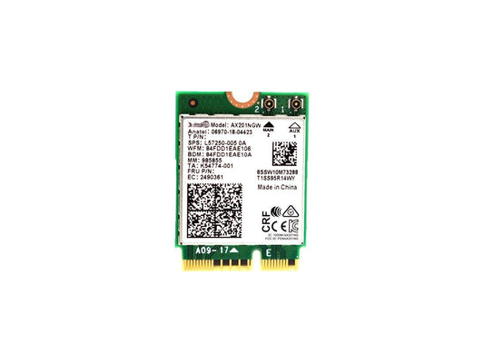 Intel AX201 IEEE 802.11ax Bluetooth 5.0 Wi-Fi/Bluetooth Combo Adapter for Notebook