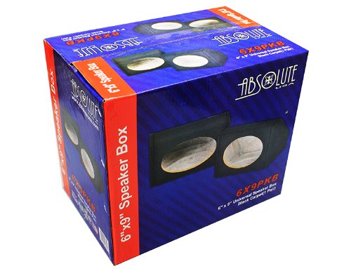 6 X 9 Inches Angled/Wedge Box Speakers, Set of Two (Black)
