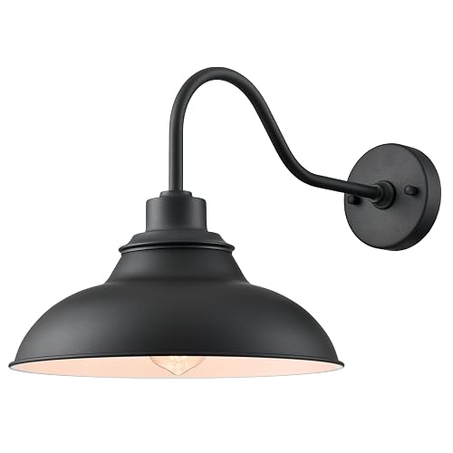 SAMTEEN Farmhouse Black Outdoor Wall Light Barn Light Fixtures Indoor Wall Sconce Waterproof Porch Light Fixture for House Garage Entryway Bedroom