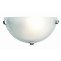 Mona - Wall Sconce - Brushed Steel Finish - Alabaster Glass Shade