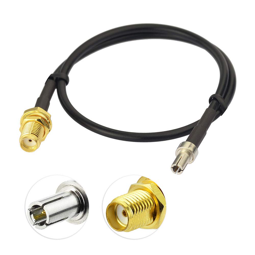 Eightwood TS9 Male to SMA Female Bulkhead External Antenna Adapter Cable 12 inch (2-Pack) for 4G LTE AT&T USB Modem MiFi Hotspot Nighthawk MR1100