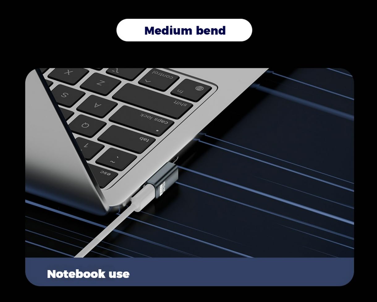 WITRN USB C Adapter PD 240W 80Gbps for Thunderbolt 5/4/3, Male to Female Extender USB4 2.0 L Shape Connector with 8K@60Hz 120Gbps Video for iPad