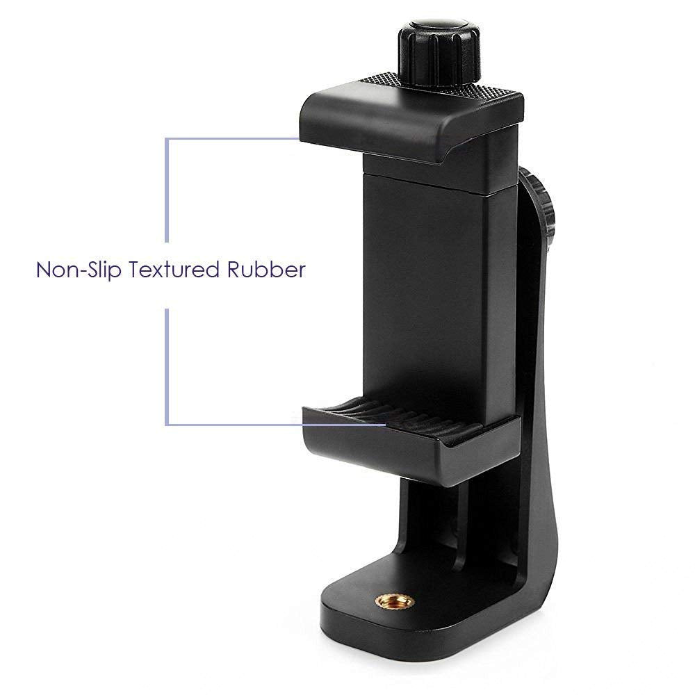 Acuvar Universal Phone Tripod Mount Adapter with ?ireless Camera Remote, Cell Phone Holder with Adjustable Clamp for Selfie Stick Monopod Compatible