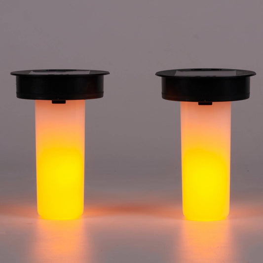 Solar-Lantern Waterproof Flame-Lights Replacement Top - Solar Outdoor Flame Atmosphere Decorative Candle Lighting for Garden Patio Camping Halloween