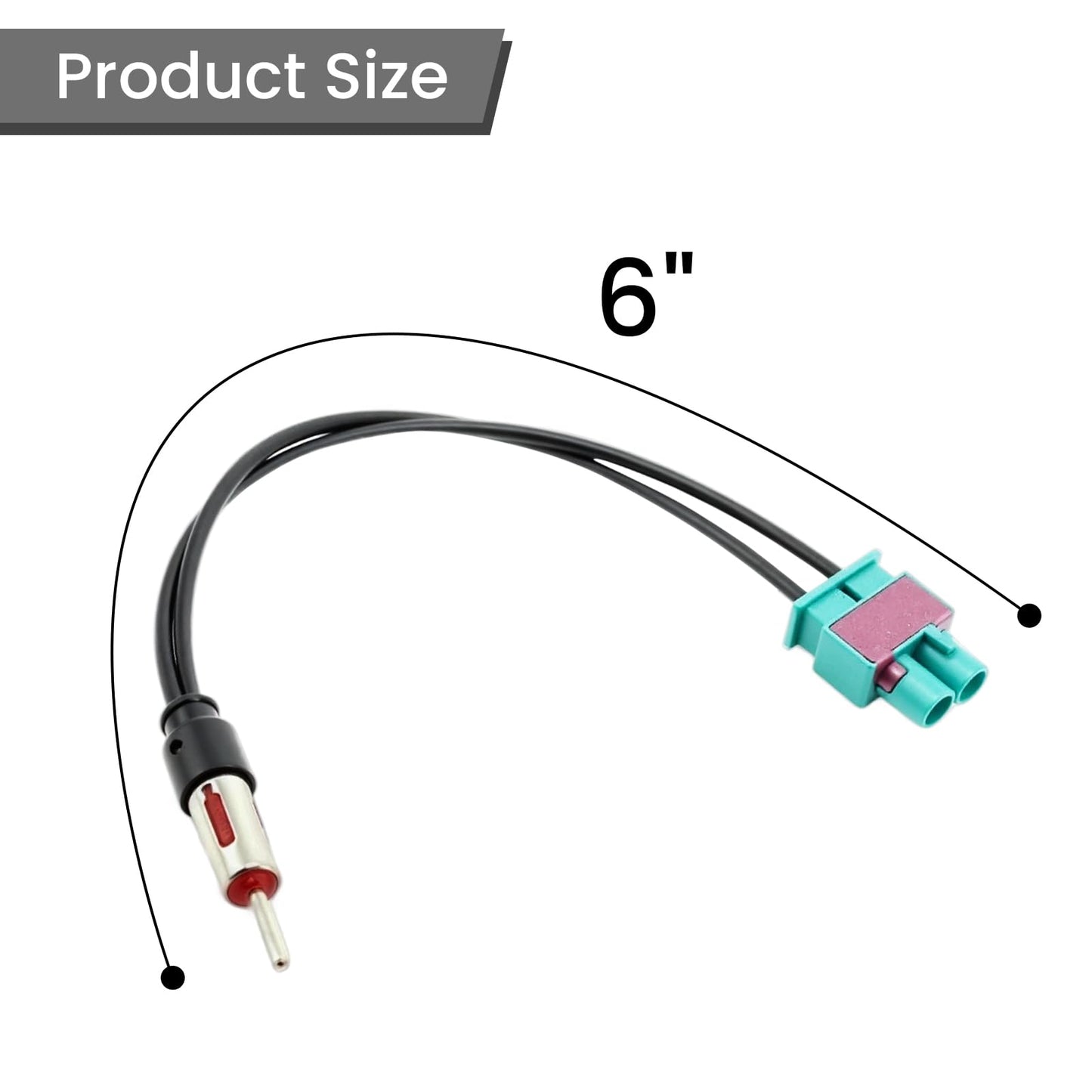 Car Radio Antenna Dual Fakra (Z) to DIN ISO Adapter Plug Compatible with A3 A4 V-W Volvo