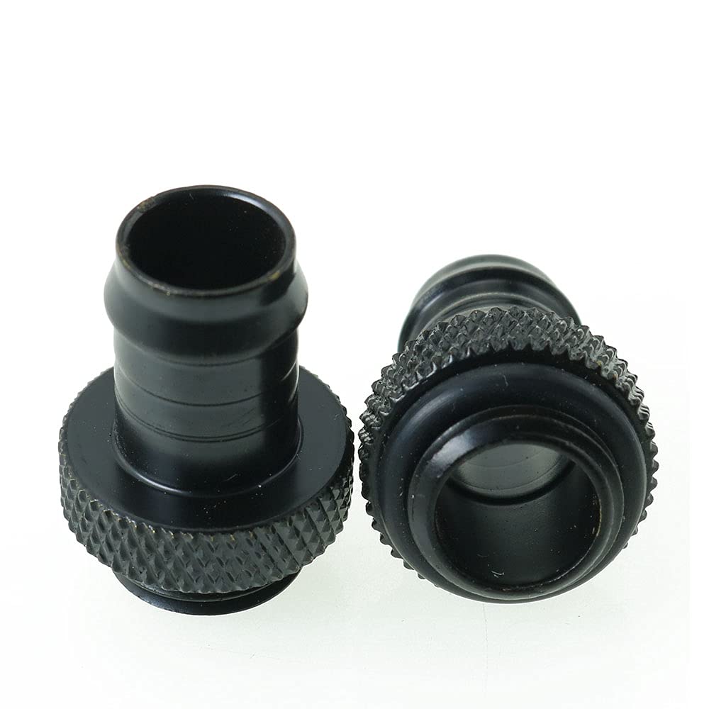 WELWIK Tube Connector 2PCS G1/4 Inch to 3/8 Inch Barb Fitting for PC Water Cooling System Soft Tubing Black