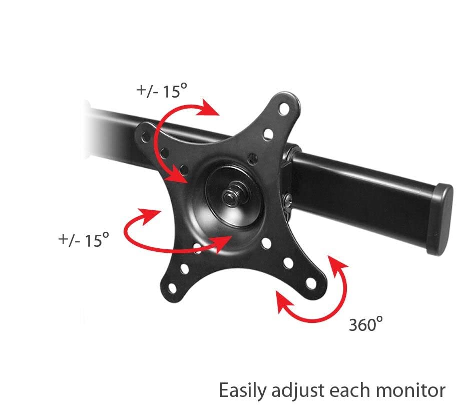 SIIG Accessory CE-MT1712-S2 Side-by-Side Dual Monitor Desk Stand 13inch to 27inch Retail,Black