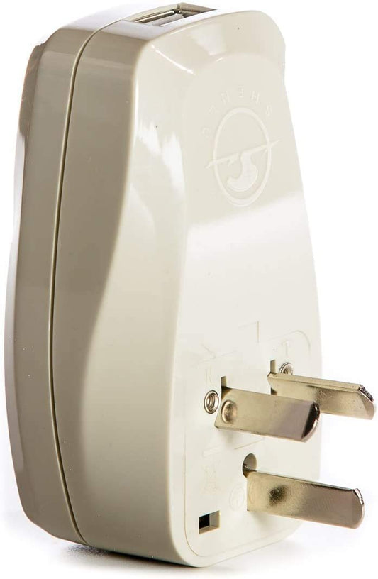 OREI 3 in 1 Australia Travel Adapter Plug with USB and Surge Protection - Grounded Type I - Australia, China & More