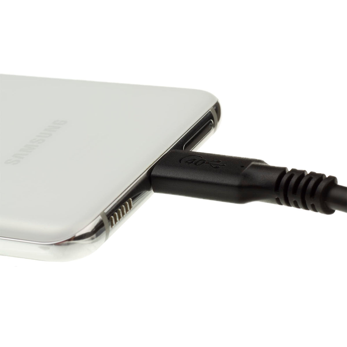 CableWholesale USB4 40Gbps 100 watt Fast Charging Cable, USB Type C Male to Male, Thunderbolt 3 Compatible, PVC Jacket, Black, 1 Feet