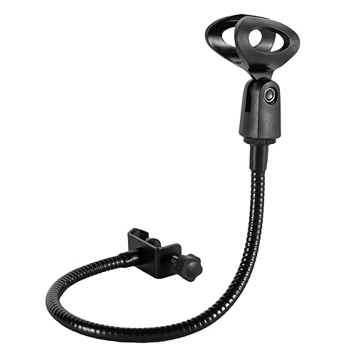 Microphone Stand, Adjustable Gooseneck Microphone Stand, Flexible Gooseneck Microphone Stand, with Desk Clamp, for Radio Broadcasting, Wired
