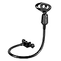 Microphone Stand, Adjustable Gooseneck Microphone Stand, Flexible Gooseneck Microphone Stand, with Desk Clamp, for Radio Broadcasting, Wired