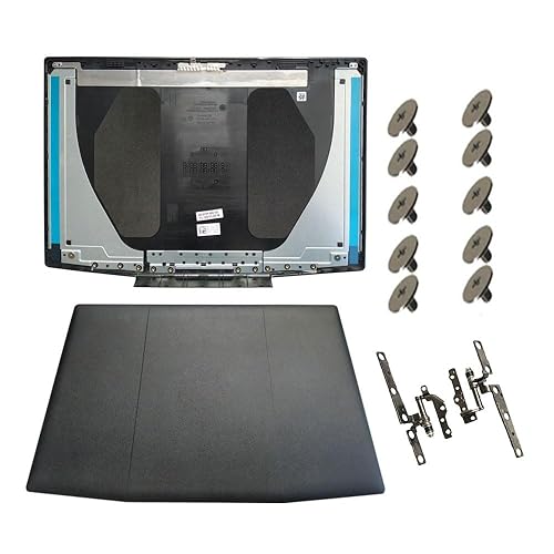 Laptop Replacement LCD Top Back Cover Case Compatible for Dell G3 15 3590 0747KP 747KP 15-3590 (G3 3500) P89F Shell Black with Blue Logo and Hinges