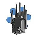 WiFi Extender Signal Booster 1200Mbps, Long Range Extender for Home and Outdoor, 12880 Sq.Ft Range, 105-Device Compatibility, Easy Setup, WiFi