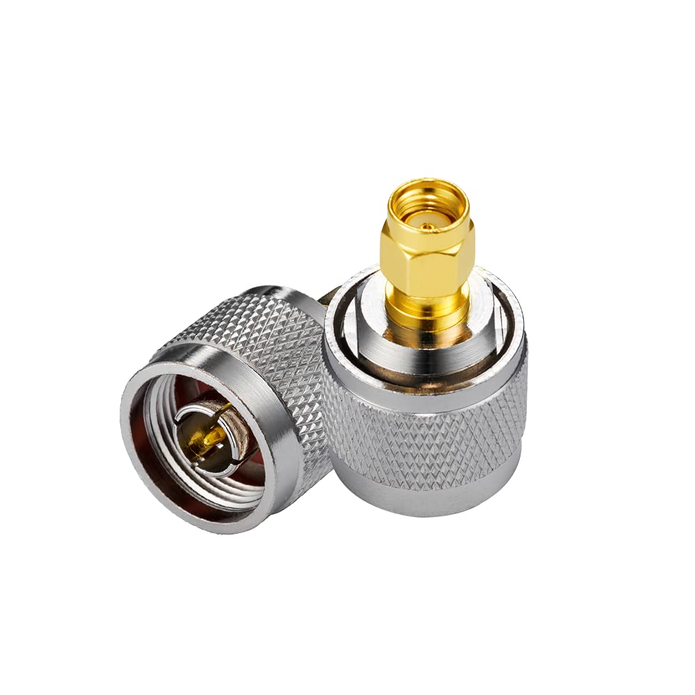 POBADY 2PCS RP-SMA Male to N-Type Male Adapter, 51.4g