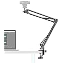 AceTaken Desk Clamp Mount Suspension Boom Scissor Arm Tripod Stand Holder Compatible with Logitech C920 C925e C922 C930 StreamCam C615; Brio 4K,MX