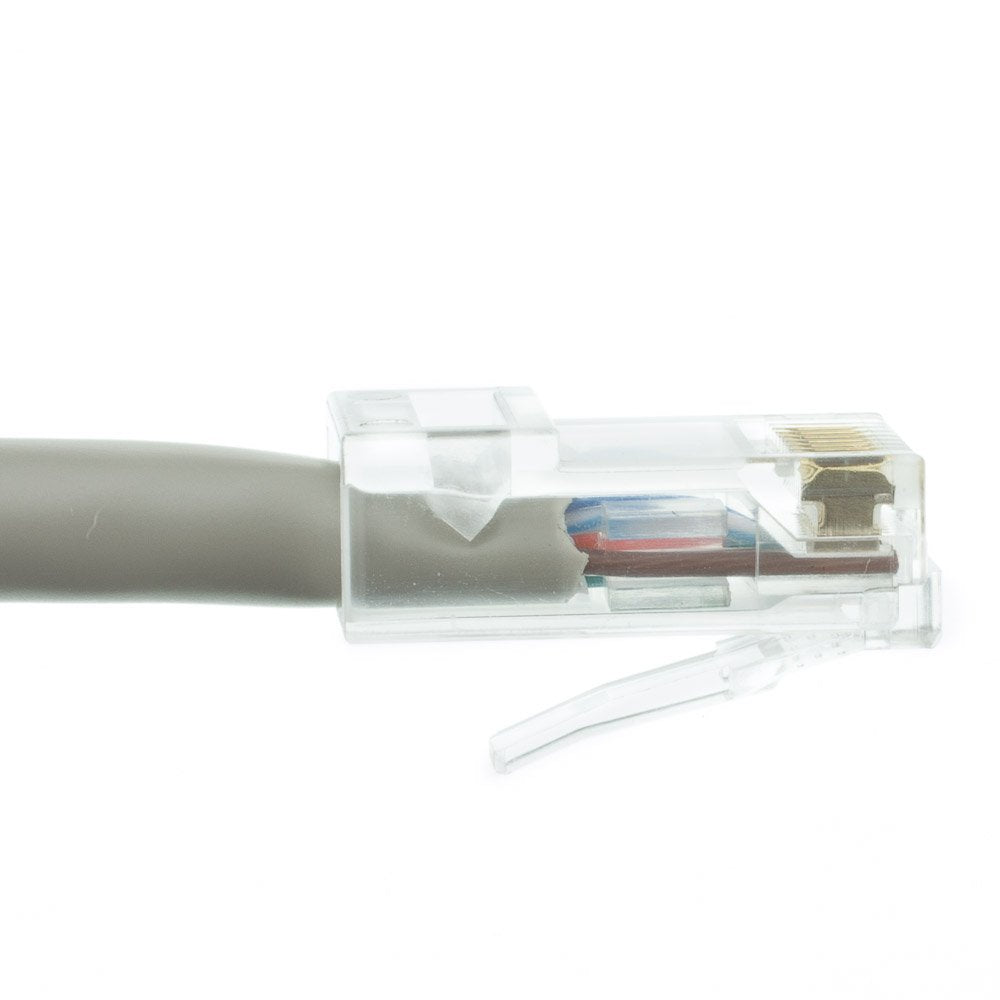 CableWholesale Cat5e UTP Ethernet Cable, Bootless, PoE, 100 ft, Gray