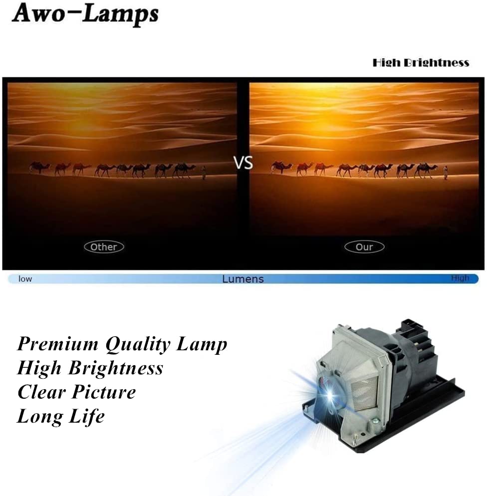 AWO Original UHP225W Lamp Bulb for NP18LP/60003128/NP13LP/60002853 with Housing for NEC