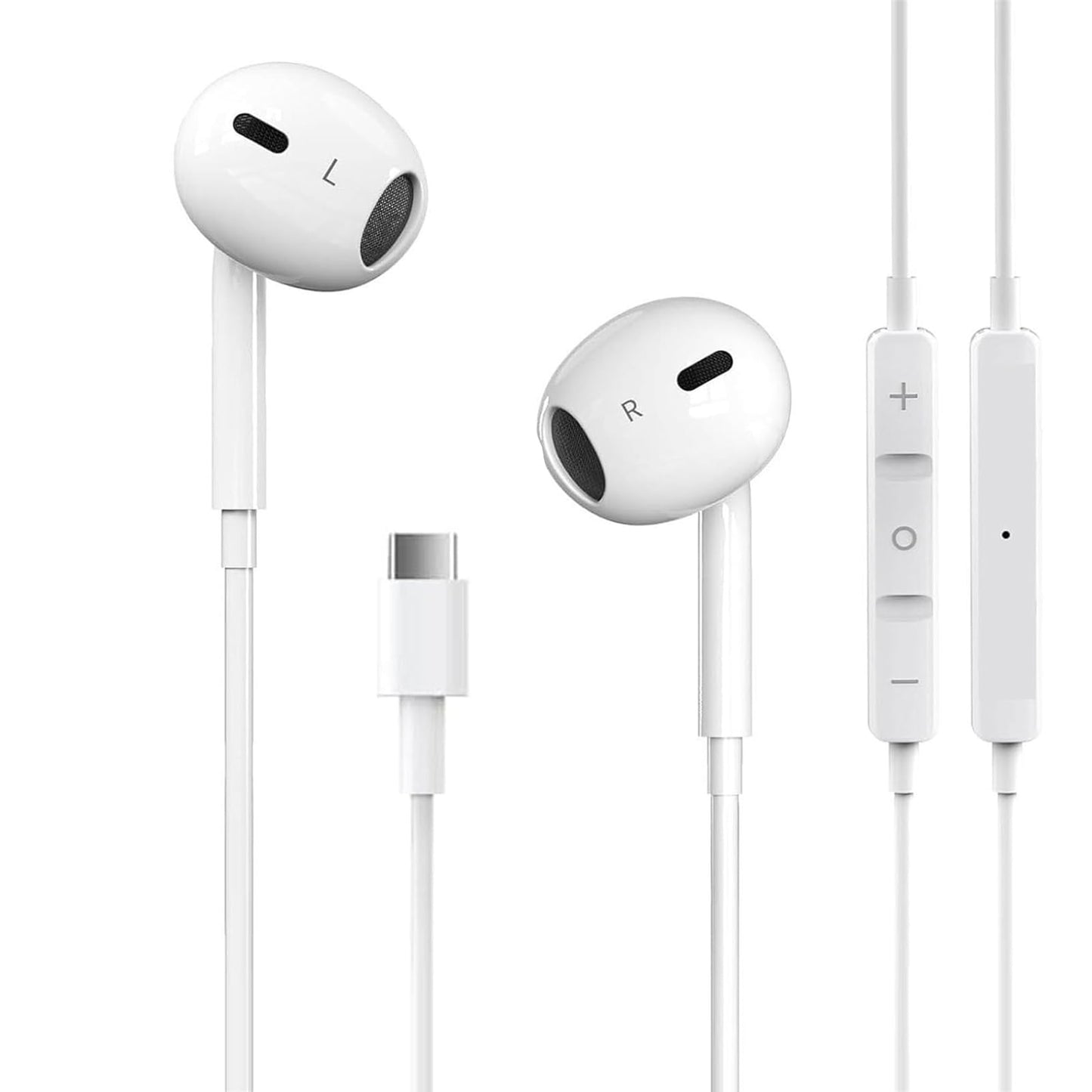 USB C Headphones for iPhone 17/16/15 Pro Max Plus Type C Earphones with Microphone & Remote Noise Cancelling Earbuds for iPhone 17/16/15 Pro, iPad