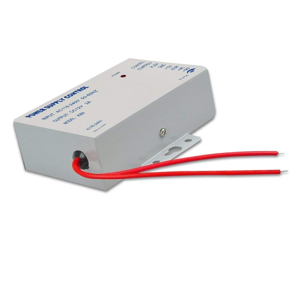 AMOCAM K80 Power Supply Control, AC 110-240V to DC 12V Power Supply for Door Access Control System, Video Doorbell, Electric Strike Lock, Bolt Lock