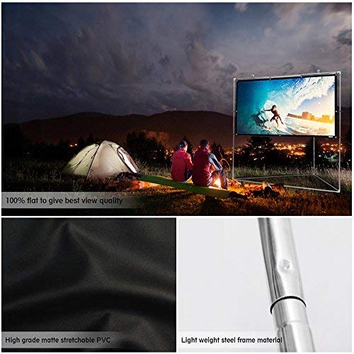 Pyle 72" Outdoor Portable Matt White Theater TV Projector Screen w/ Triangle Stand - 72 inch, 16:9, 1.15 Gain Full HD Projection for Movie / Cinema