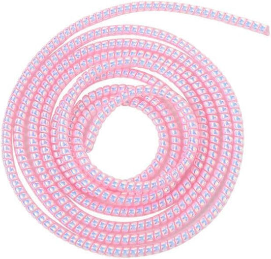 Pink Cable Protector Animal Proof Wire Repair, Cord Protector for Pets Headphone Saver Spiral Cable Wrap Strain Relief, Cord Sleeve for Phone Cable