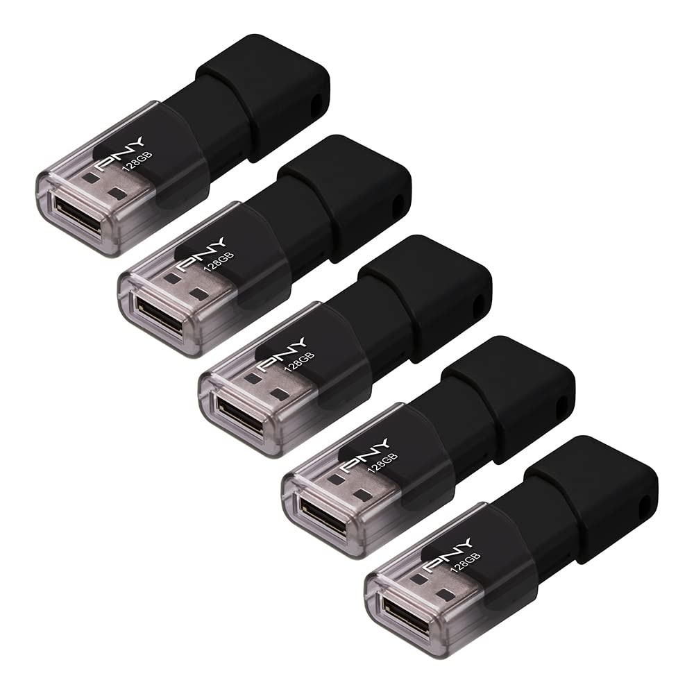PNY 128GB Attaché 3 USB 2.0 Flash Drive 5-Pack