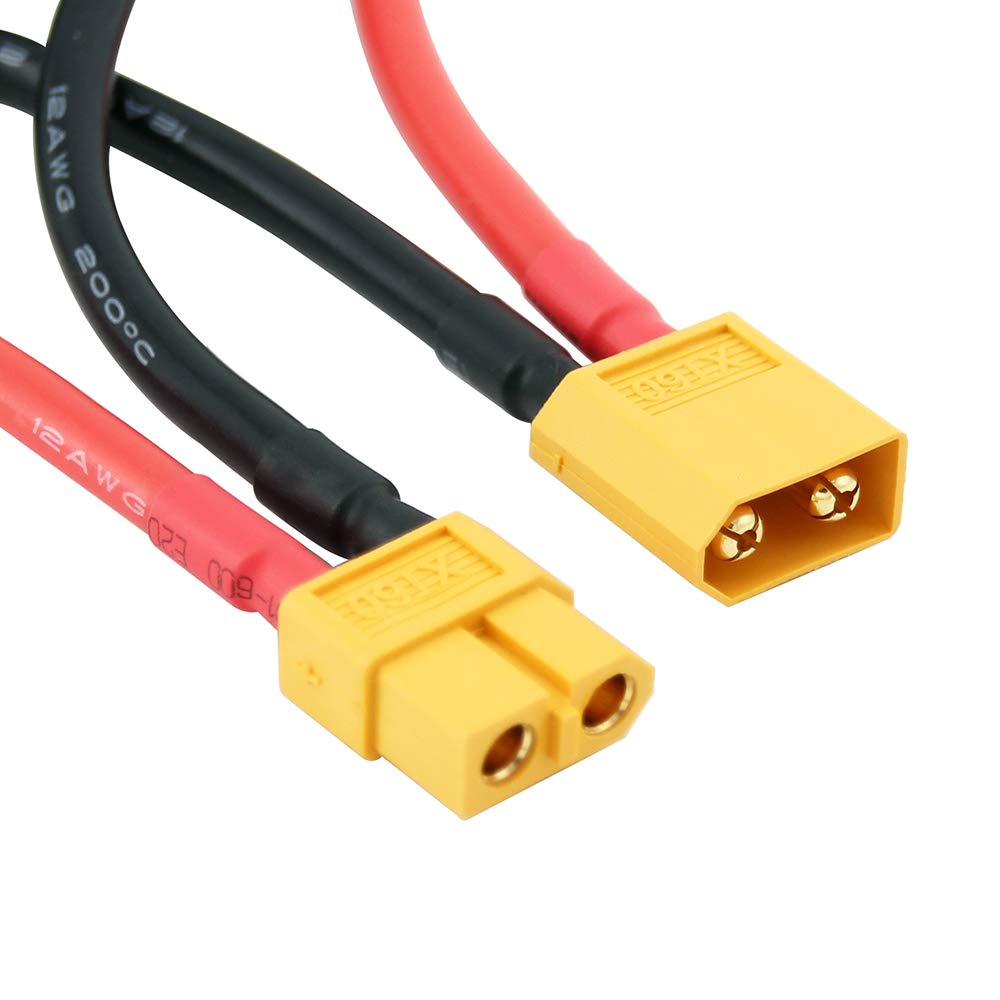 2pcs XT-60 / XT60 Series Serial Battery Connector with 12awg 4inch Cable for Turnigy(BDHI-97)