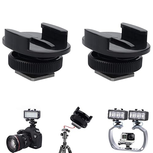 Suptig Tripod Adapter Cold Shoe Mount Compatible for GoPro Hero 13/12/11/10/9/8/7/6/5/4, DJI Osmo, Insta360, Akaso Action Cam - 2 Pack Black