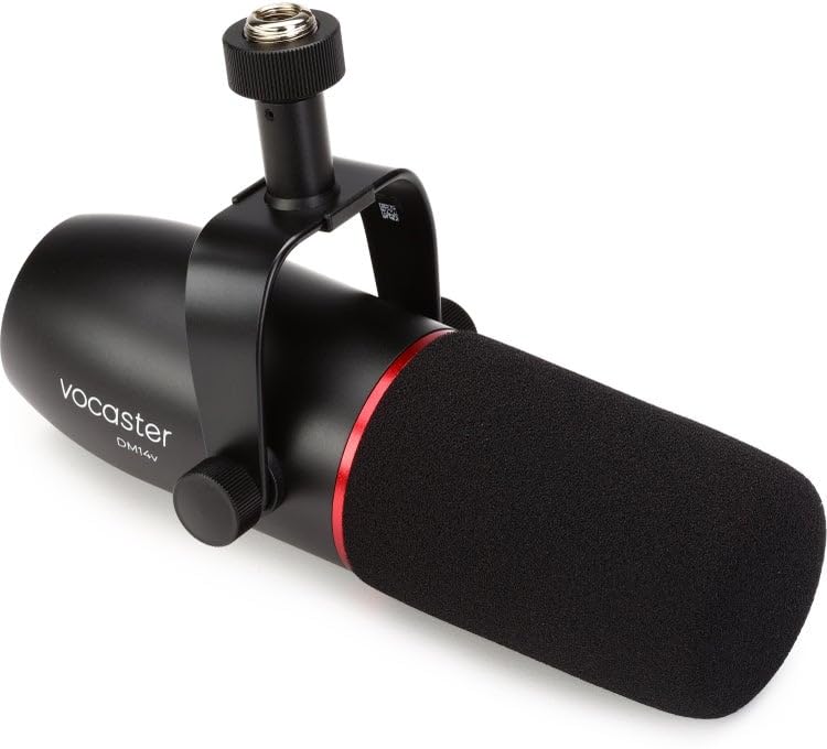 Focusrite DM14v Microphone, Broadcast Quality Dynamic Microphone for Podcasters, Built in Wind Shield and Shock Mount, XLR Cable Included