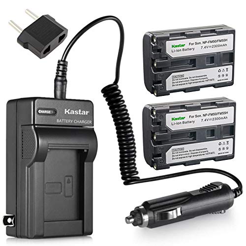 Kastar NPFM50 Battery (2-Pack) + Charger for Sony NP-FM30 NP-FM50 NP-FM51 NP-QM50 NP-QM51 NP-FM55H and CCD-TR DCR-PC DCR-TRV DCR-DVD DSR-PDX GV HVL