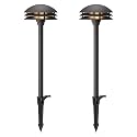GOODSMANN Landscape Lighting Low Voltage Pathway Lights LED 2PK 4W 80 Lumen Outdoor Landscape Lighting 3 Tier Pagoda Landscape Path Lights 3000K Warm