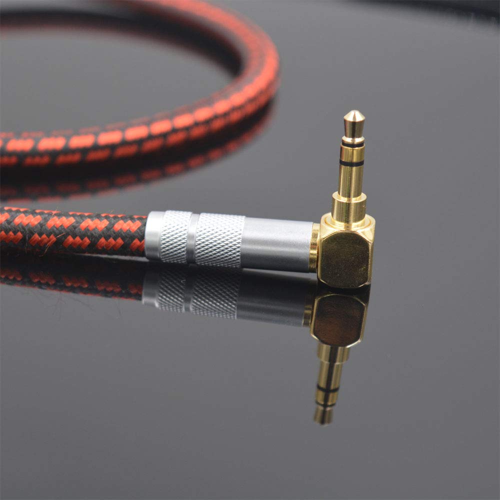 Primda Audio Cable Stereo 3.5mm Male to 2 RCA Male Red for Smartphone, MP3,CD, Tablets, Speakers,Home Theater,HDTV (Right Angle 3.5mm (3 Feet))