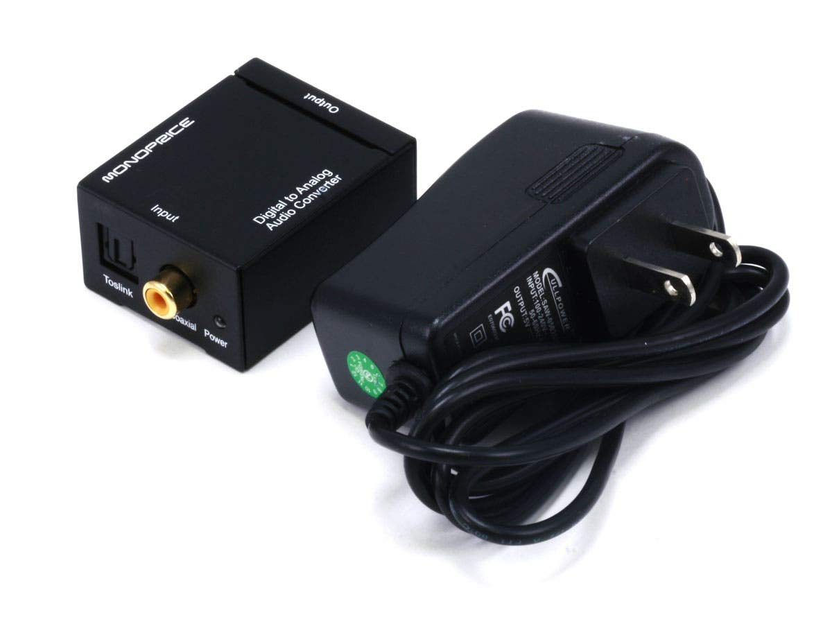 Monoprice Digital Coax & Optical Toslink to R/L Stereo Audio Converter