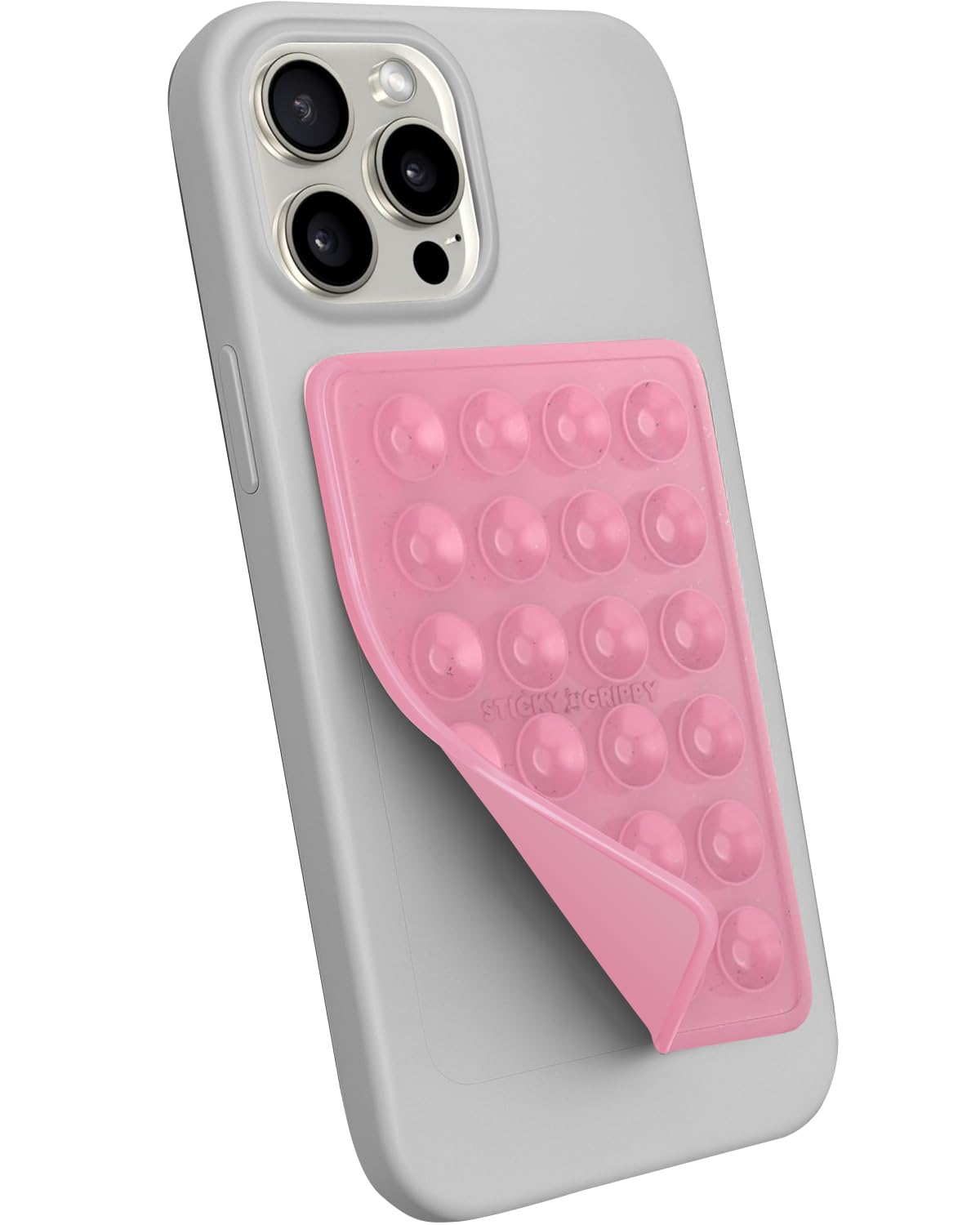 StickyGrippy Suction Phone Case Mount, Sillicon Adhesive Phone Accessory for iPhone and Android, Hands-Free Strong Grip Mirror Shower Phone Holder