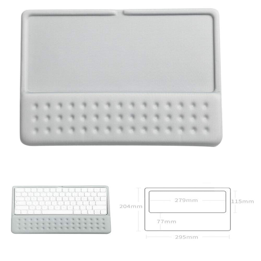 Buwico 2 in 1 Keyboard Wrist Rest Pad Wrist Support Keyboard Mat Wrist Rest Mouse Pad for Apple Magic Keyboard 2 (Gray)