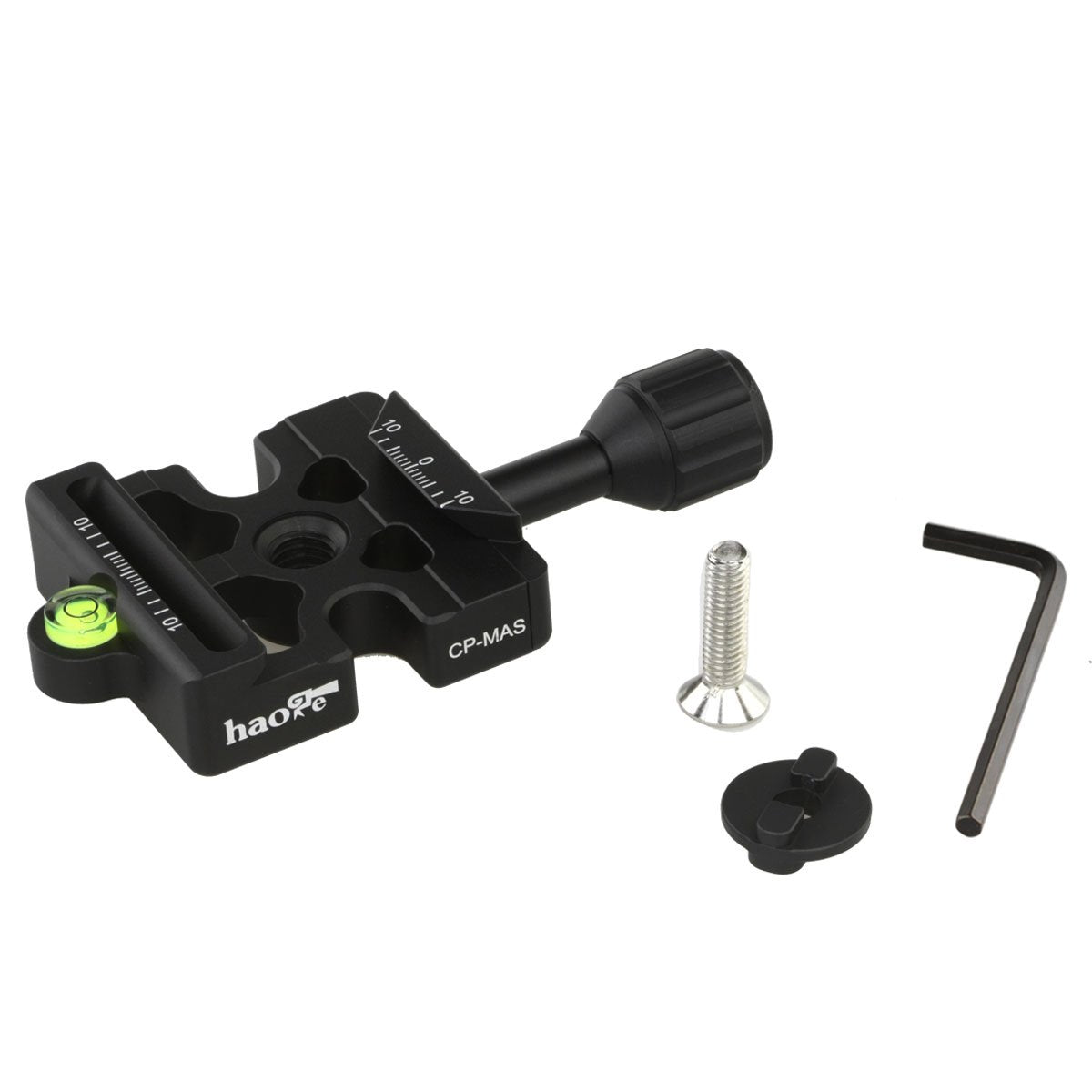Haoge Female to Male Boss Adapter Convertor with CP-MAS Arca & Manfrotto Compatible Quick Release Clamp for Manfrotto Tripod Ball Head Clamp