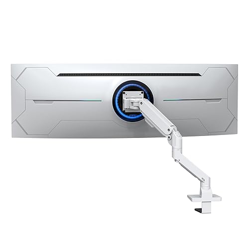 BEWISER Heavy Duty Monitor Arm Mount for 34-49 inches and Ultra 57 inches Screens,Weight Capacity Up to 44 lbs,Full Motion Height Swivel Adjustable