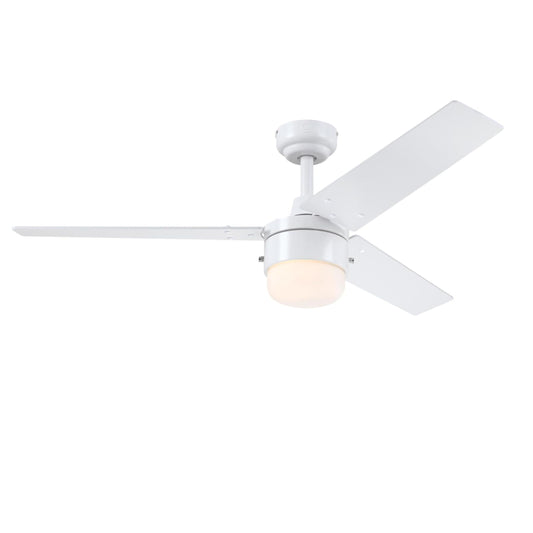 Westinghouse Lighting Talia Traditional 48-Inch Matte White Indoor Ceiling Fan, LED Light Fixture, Opal Frosted Glass