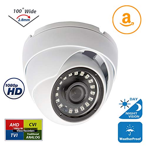 Evertech 1080p HD-TVI/AHD/CVI/Analog Compatible CCTV Security Surveillance Camera with Fixed Wide Angle Lens