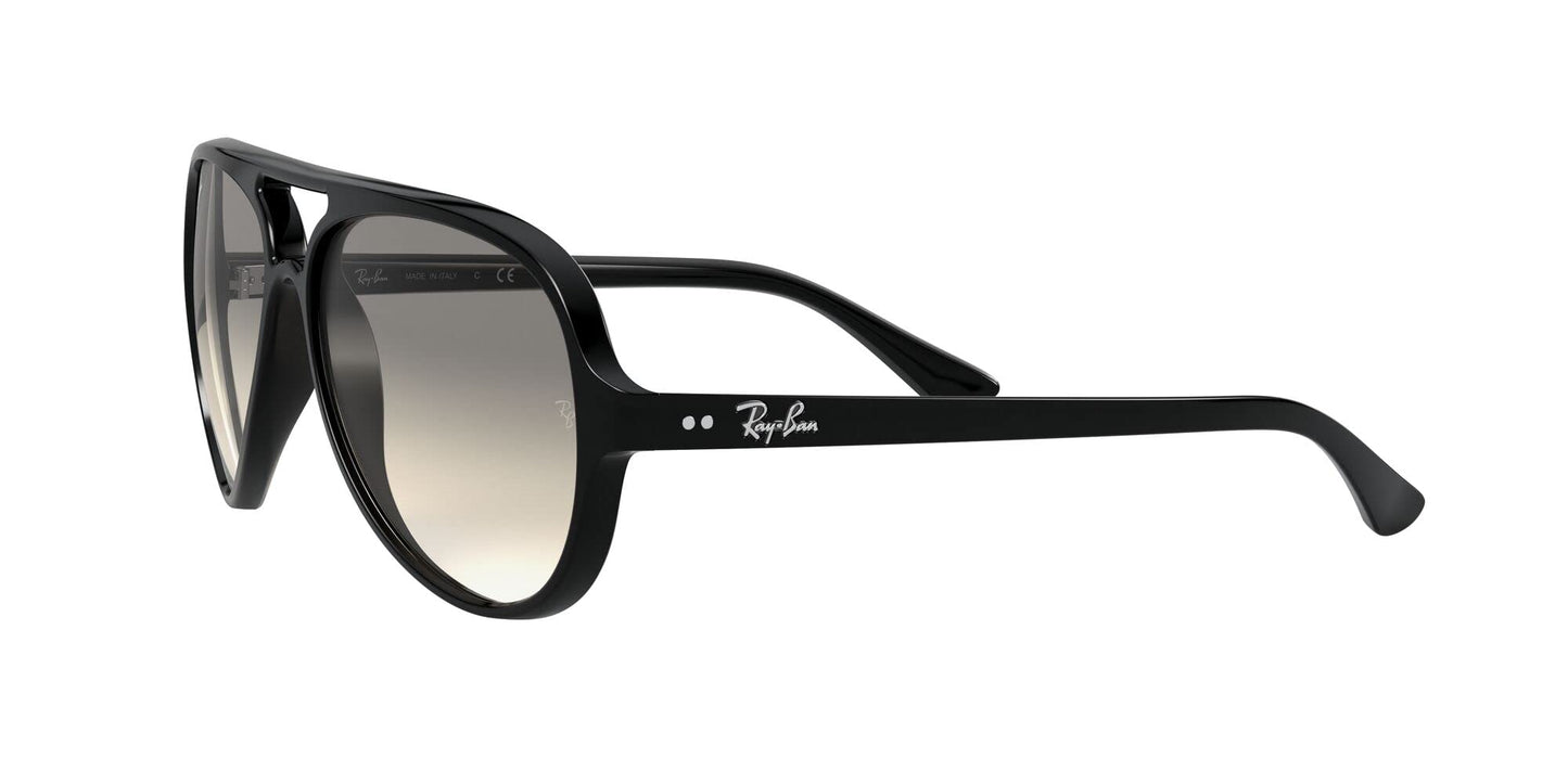 Ray-Ban Unisex RB4125 Cats 5000 Aviator Sunglasses, Black/Clear Gradient Grey, 59 mm