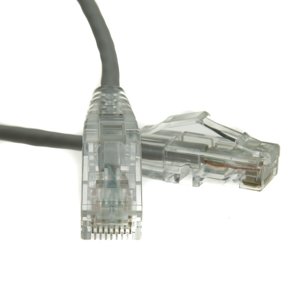 CableWholesale Cat6a Slim Ethernet Cable, 28AWG, 10 Gigabit, 25 ft, Gray
