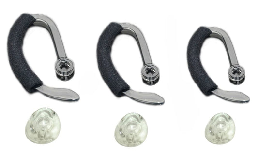 3X Same Size Replacement Earbuds Ear Tips + Ear Hook Loops + Foam Spare Fit Kit for Plantronics CS540 Savi W440 W740 W745 WH500 EarLoops EarHook Ear
