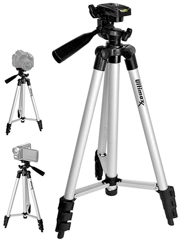 Ultimaxx Lightweight Portable Camera Tripod Stand with Carrying Bag for Sony, Nikon, Canon, Olympus, Pentax, Panasonic, Samsung Cameras and Camcorders
