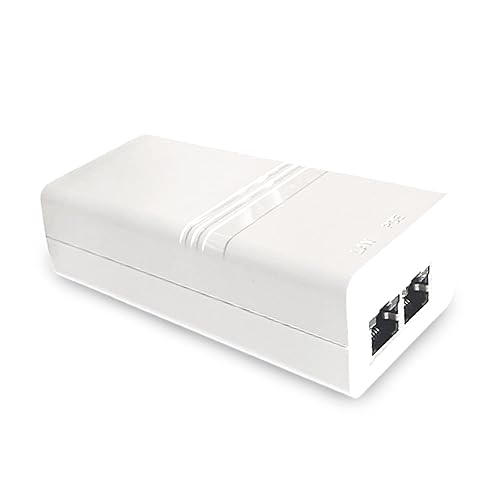 PoE Texas PoE Injector - Single Port PoE+ Power Over Ethernet PoE Adapter for 802.3at - 10/100/1000 Gigabit Data with Integrated 52V 30W Power Supply