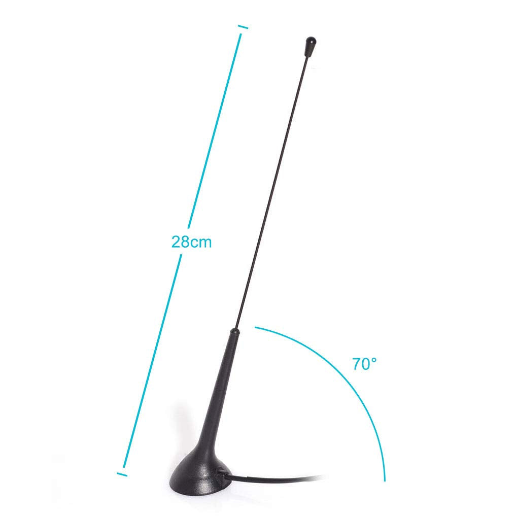 Bingfu Universal Car Radio Antenna Magnetic Base DIN Plug Aerial for Vehicle Truck SUV Truck RV Marine Boat Car Stereo Audio Radio Head Unit CD Media