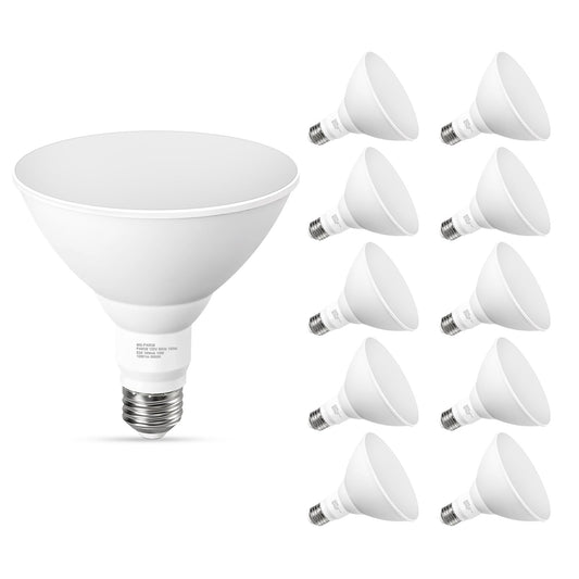 GvvooHome 10 Pack PAR38 LED Outdoor Flood Light Bulbs, 100W Equivalent, 5000K Daylight White, Dimmable Waterproof LED Floodlight for Porch Yard
