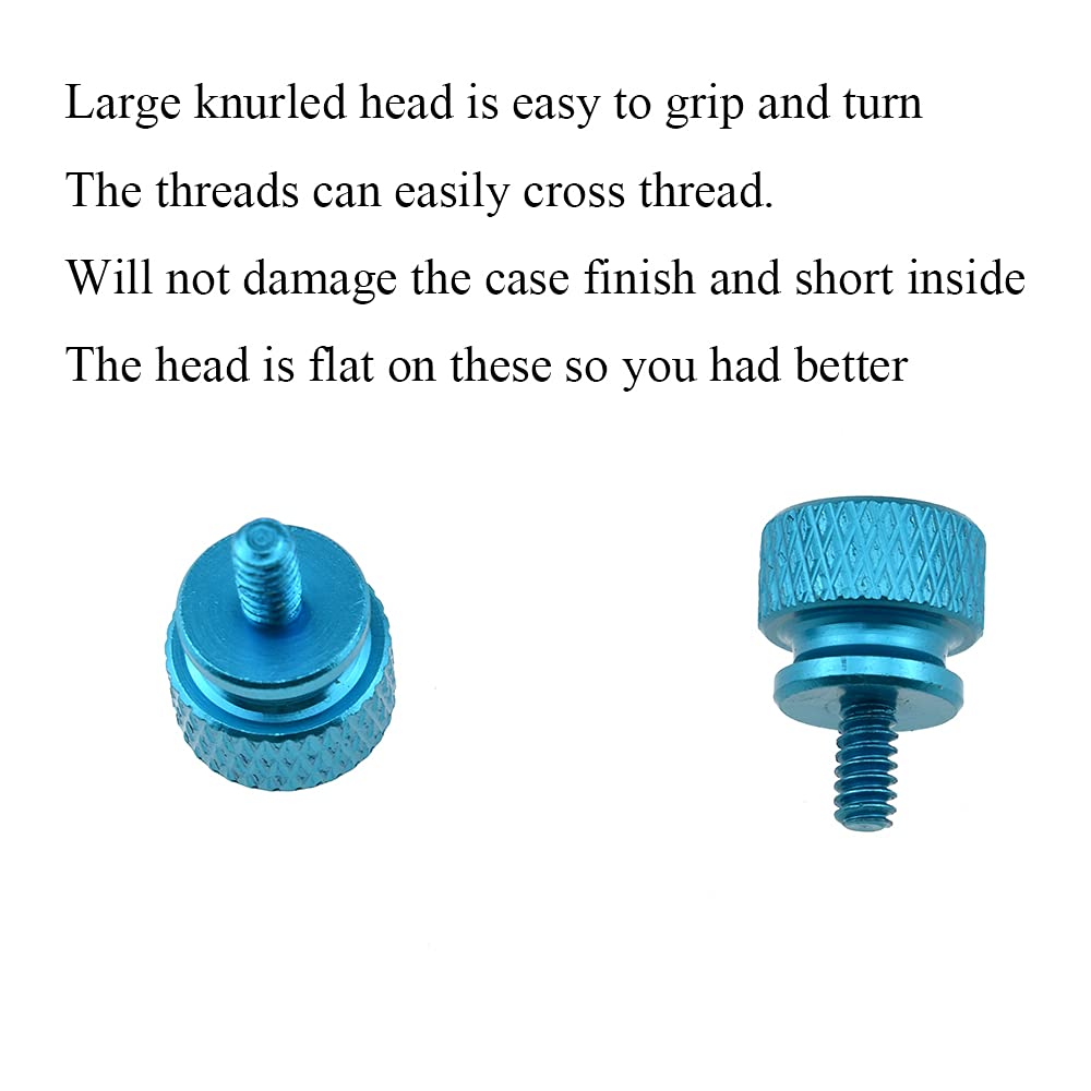 Hahiyo Anodized Aluminum Thumbscrews 6#-32 Thread Size Large Knurled Head Cage Mounts Hand Tighten Easy to Grip and Turn Not Damage Inside Sturdy